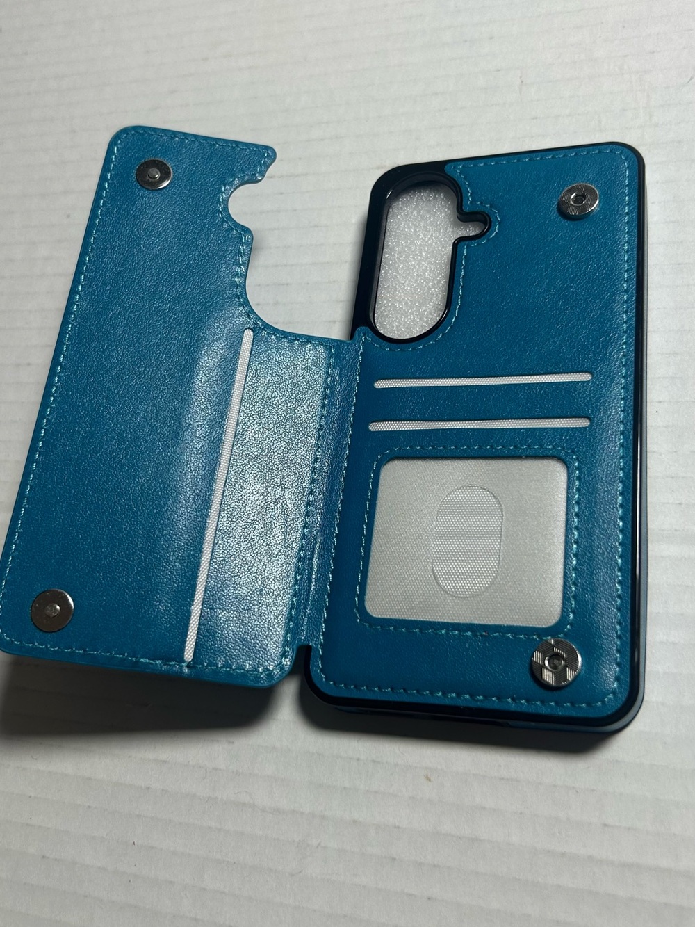 Premium Teal Wallet Phone Case with Card Slots & ID Window